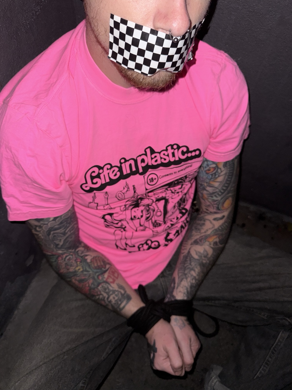 BadFur customer wearing the Barbie tee